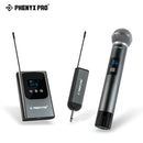 Phenyx Pro Dual Digital Wireless Microphone System w/ 2x15 UHF Channels, Handheld/Bodypack Transmitters(PDP-2)