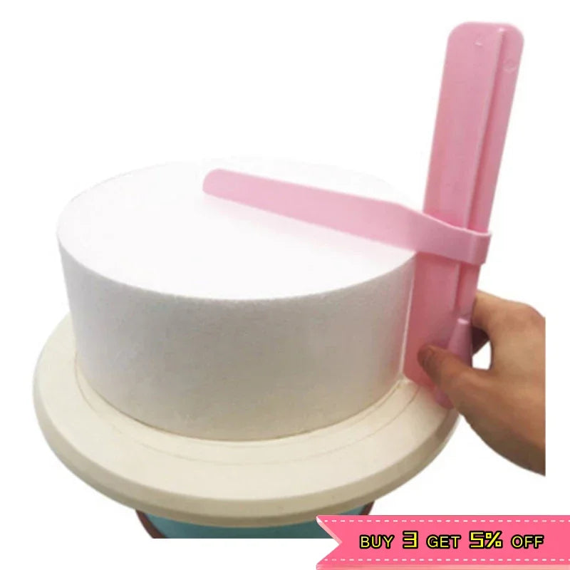 Cake Scraper Surface Smoothing Device Adjustable Edge Decorating Plastic Cake Cream Scraper Icing Rotating Cake Decoration Tools