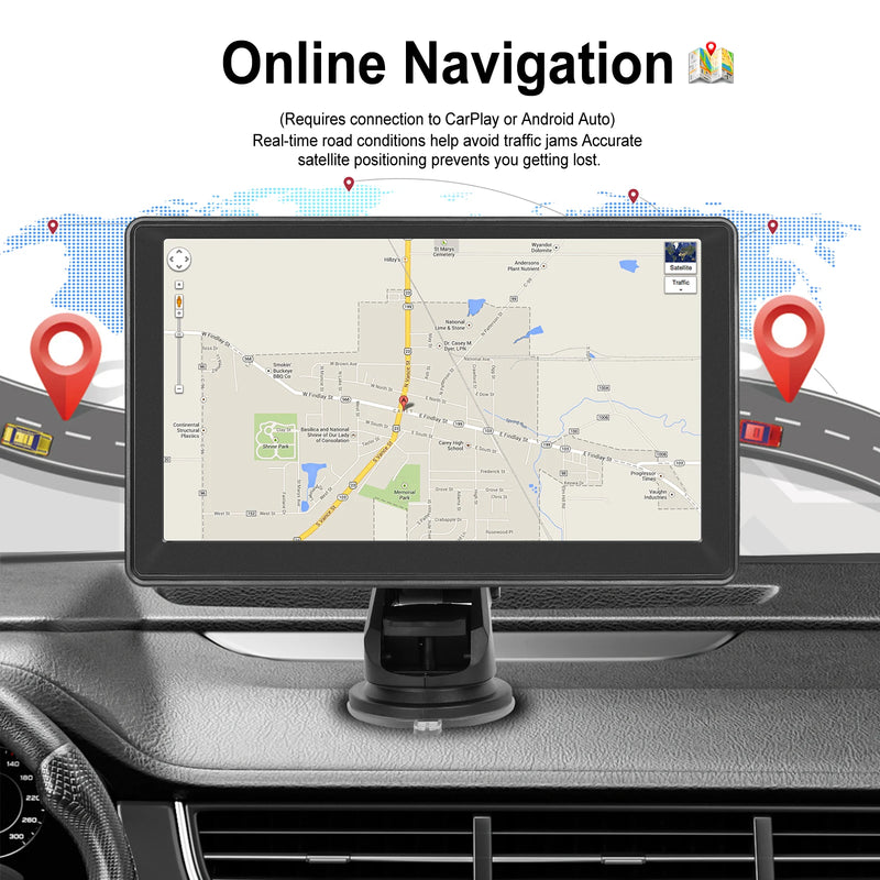 Podofo 7 ''Smart Screen Player Dashboard Carplay Android Car Bluetooth EQ Car DVR Mirror Link FM Transmission GPS Navigation