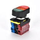 Double Push 22mm Double button Two-position reset button switch with LED Egg push 12V24V220V AC ON/OFF START STOP 1 NO 1NC LA36M