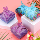 12pcs Mermaid Tail Little Mermaid Birthday Party Treat Bag Under the Sea Themed Goodies Bags Candy Boxes Small Gifts for Guests