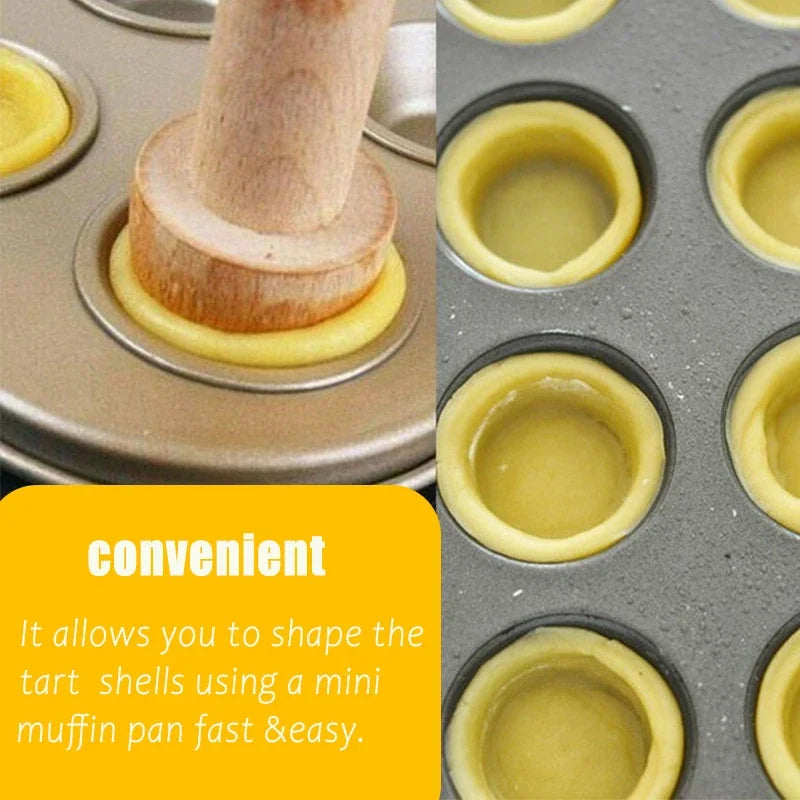Portable Wooden Egg Tart  Double Sides Pastry Egg Tart  Pusher Eggtart Mold Baking Accessories Kitchen Gadgets Cooking Tool