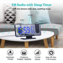 LED Digital Projection Alarm Clock Table Electronic Alarm Clock with Projection FM Radio Time Projector Bedroom Bedside Clock