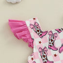 Adorable Baby Girls Jumpsuit Ruffle Sleeve Round Neck Floral Print Toddler Romper for Stylish Summer Outfits and Playdates