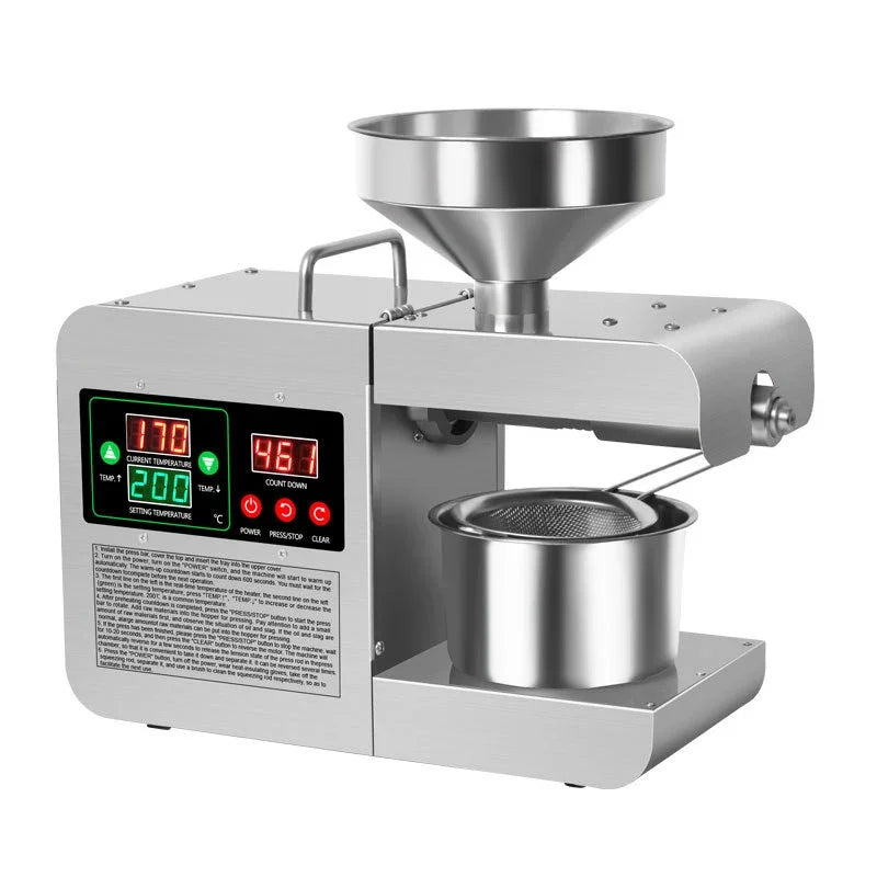 X8S New Intelligent Temperature Control Oil Press 820W Small Household Commercial Oil Press Homemade Peanut Oil 110/220V