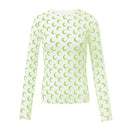 New Printed Mesh Women Base Shirt Autumn Fashion Casual Long Sleeved Sun Protection Ice Silk Inner Layer Women\'s T-Shirt