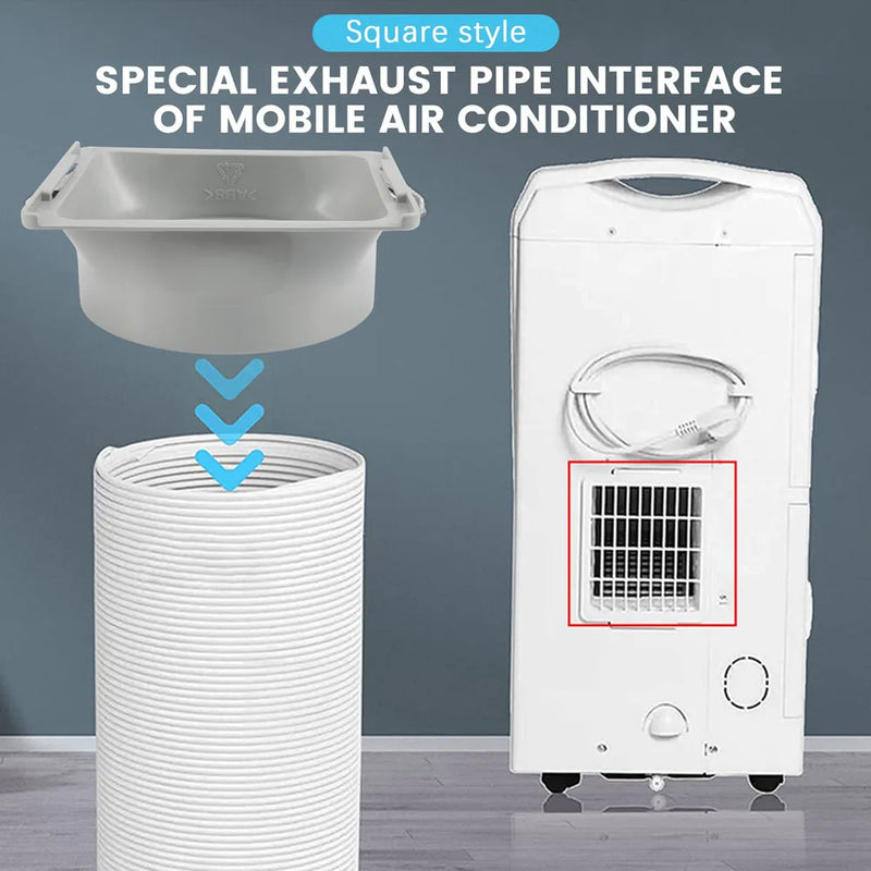 Air Conditioner Exhaust Hose Interface, Portable Home Mobile Air Conditioner Body Fitting Connector, Square 15cm