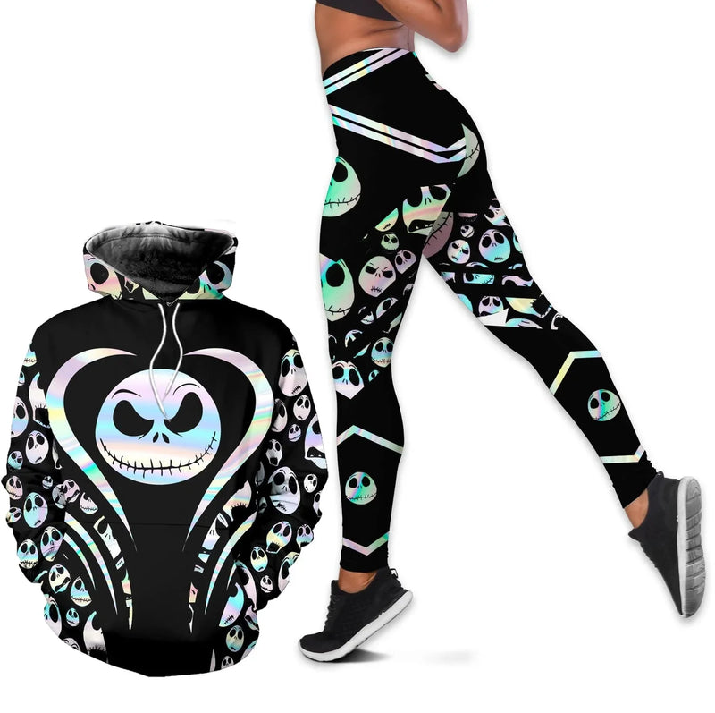 Jack Skellington Nightmare Before Christmas Combo Hoodie And Legging Set Disney Hoodie Yoga Pants Sweatpants Fashion Sports Suit