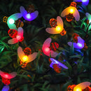 12m/7m/5m Solar Honey Bee LED String Lights for Garden Balcony Tree Christmas Party Halloween Decoration Little Bee String Light