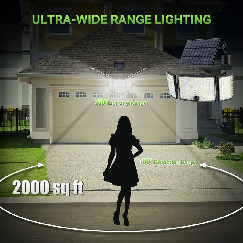 Solar Lights Outdoor 100/172/234 LED Solar Powered Motion Sensor Security Lights Wall Lamp IP65 Waterproof  Remote Street Light