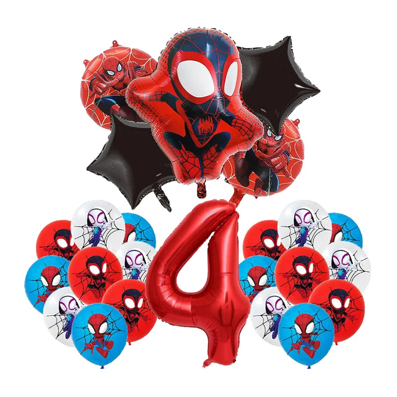 Spiderman Birthday Decorations New Spiderman Aluminum Film Balloon Disposable Tableware Party Plates Straw Supplies Baby Shower