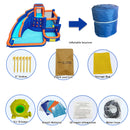 Hapcap Combo Inflatable Bounce House Kids Jumping Castle with Big Curved Slide,2 Climbing Walls,with Air Blower