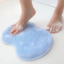 Silicone Exfoliating Shower Foot Wash Massager Scraper Non-Slip Suction Cup Bath Mat Back Massage Brush Body Cleaning Bath Tool