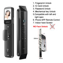 3D Face Recognition Smart Lock with Face Recognition Fingerprint APP Control HD Camera Video Doorbell
