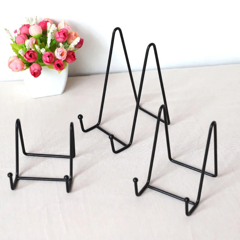 Iron Art Magazine Display Stand Dish Rack Plate Bowl Picture Frame Photo Book Pedestal Holder Home Decoration Storage Ornaments