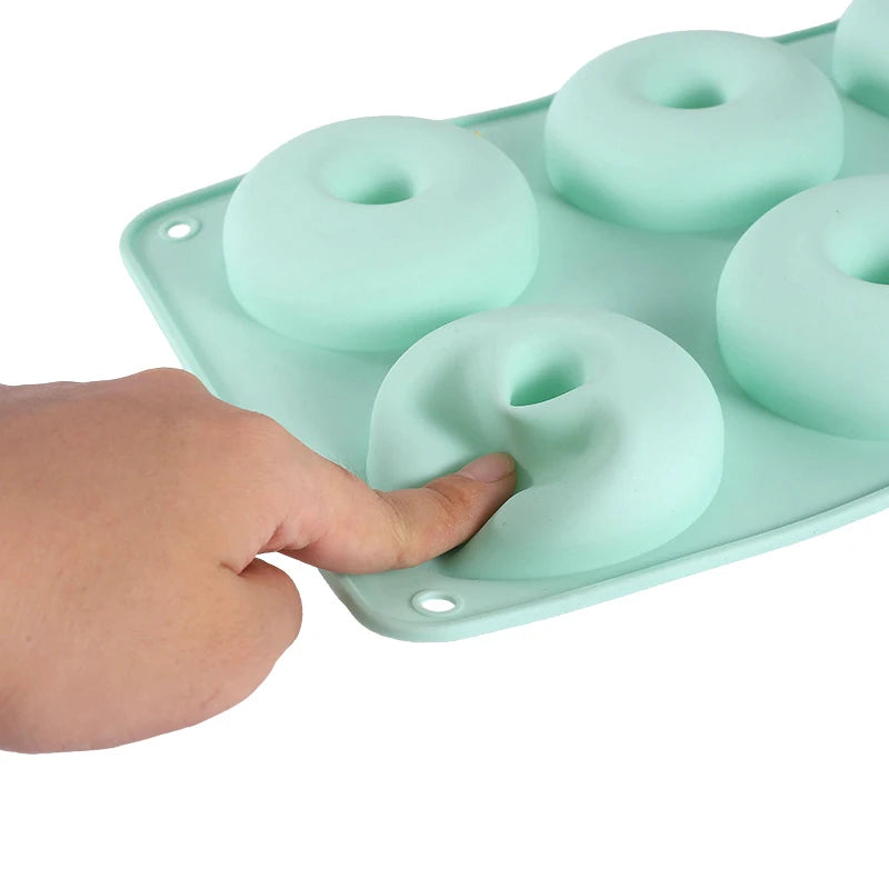 6 Donut Cake Silicone Molds Kitchen Baking Cookie Mold High Temperature Resistant Baking Tray Donut Making Mold Cake Accessories