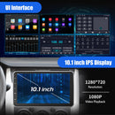 ESSGOO 10" Android 14 4+64G Wireless Carplay Car Stereo Rotatable Touchscreen 1 DIN GPS Nav Bluetooth FM RDS WIFI USB EQ SWC MIC
