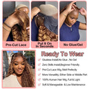 4/27 Highlight Curly Glueless Wigs Human Hair Ombre Colored Deep Wave 7x5 Lace Closure Wig Human Hair Wigs Pre Cut Ready To Wear
