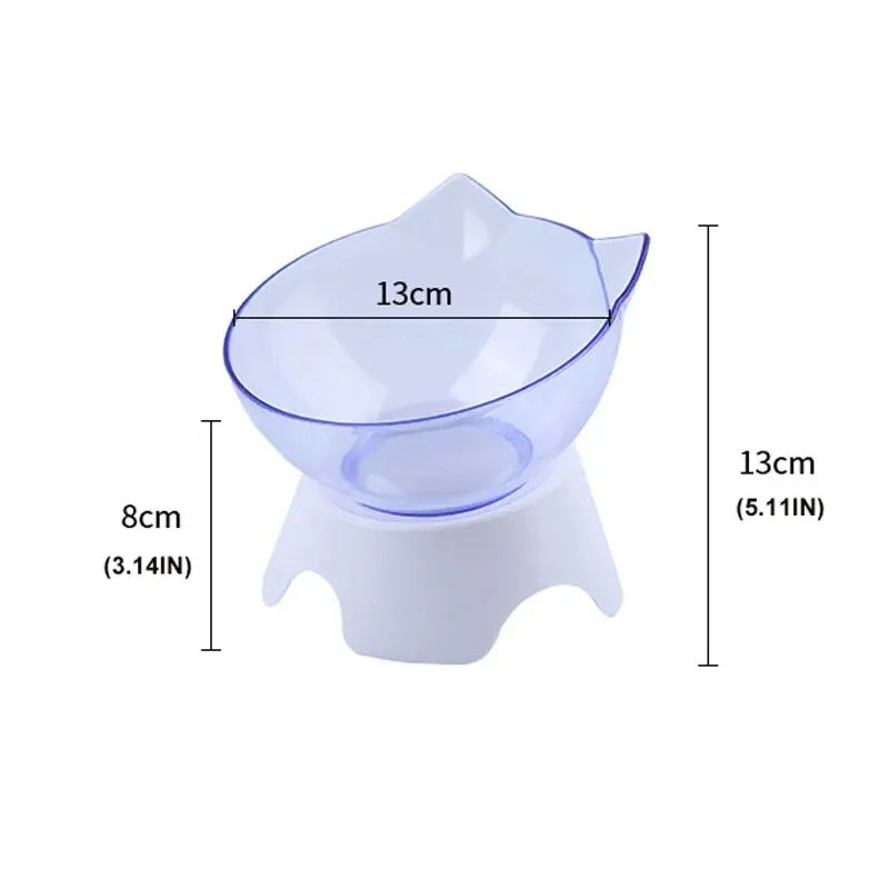 Transparent Pet Feeding Bowl Cat Ear Shape Neck Protection Bowl Cat Supplies Plastic Pet Drinking Water Cat Food Bowl Dog Bowl