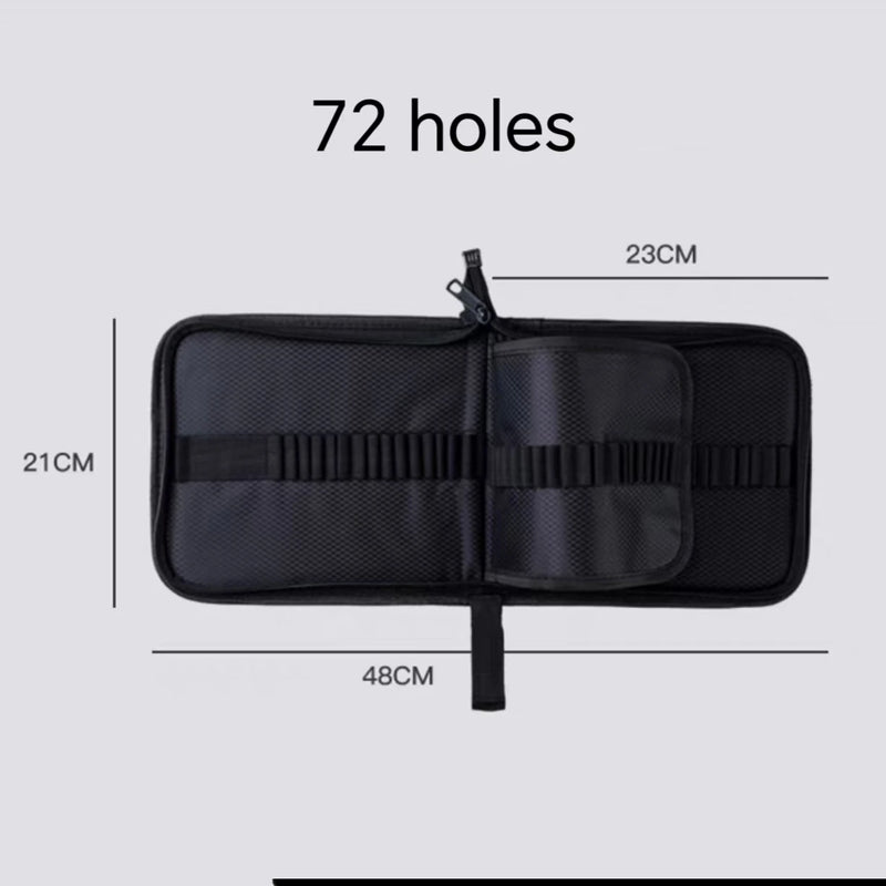 36/48/72/120 Hole Pen Curtain Black Folding Pencil Case Color Pencil Insert Professional Painting Pencil Bag Student Stationery