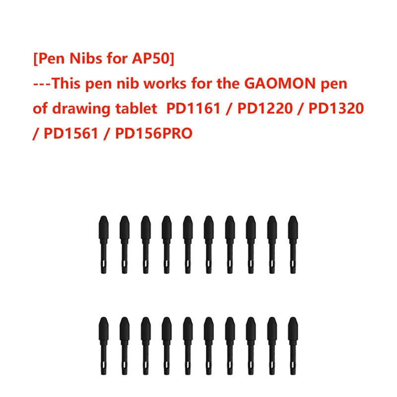 10 / 20 Pack Replacement Nibs For GAOMON ArtPaint Pen AP10 / AP20  AP31/ AP32 / AP40 / AP50, Graphics Tablet for Drawing Stylus