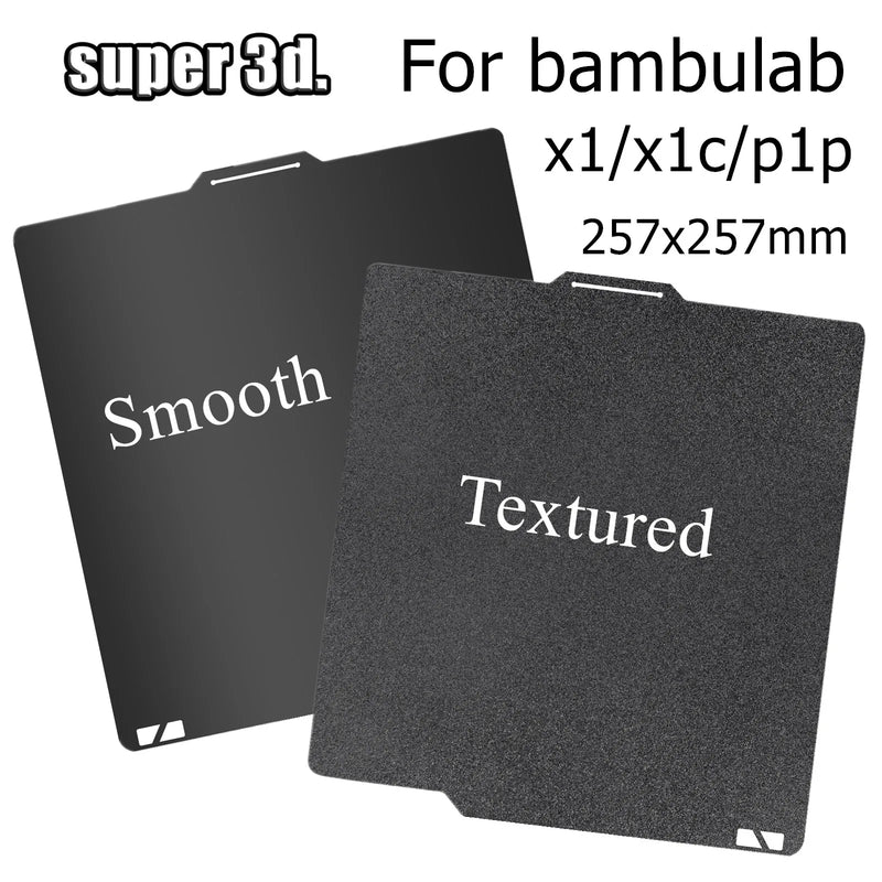 Upgrade Smooth Black PEI for Bambu Lab Build Plate x1c Textured Pei P1P Double Sided Spring Steel Sheet PEI For Bambulabs x1 P1S