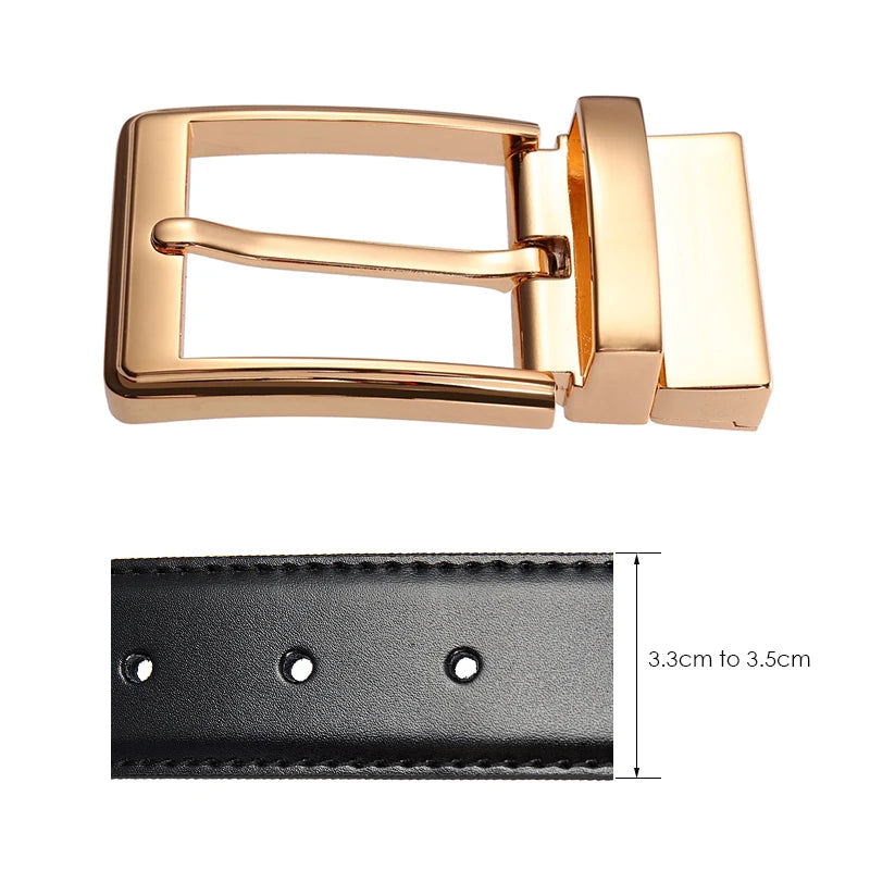 KOLBER Fashion Men's Belt Buckle High Quality Zinc Alloy 3.5cm Reverse Buckle Smooth Silver Belt Pin Buckle for Trousers Male