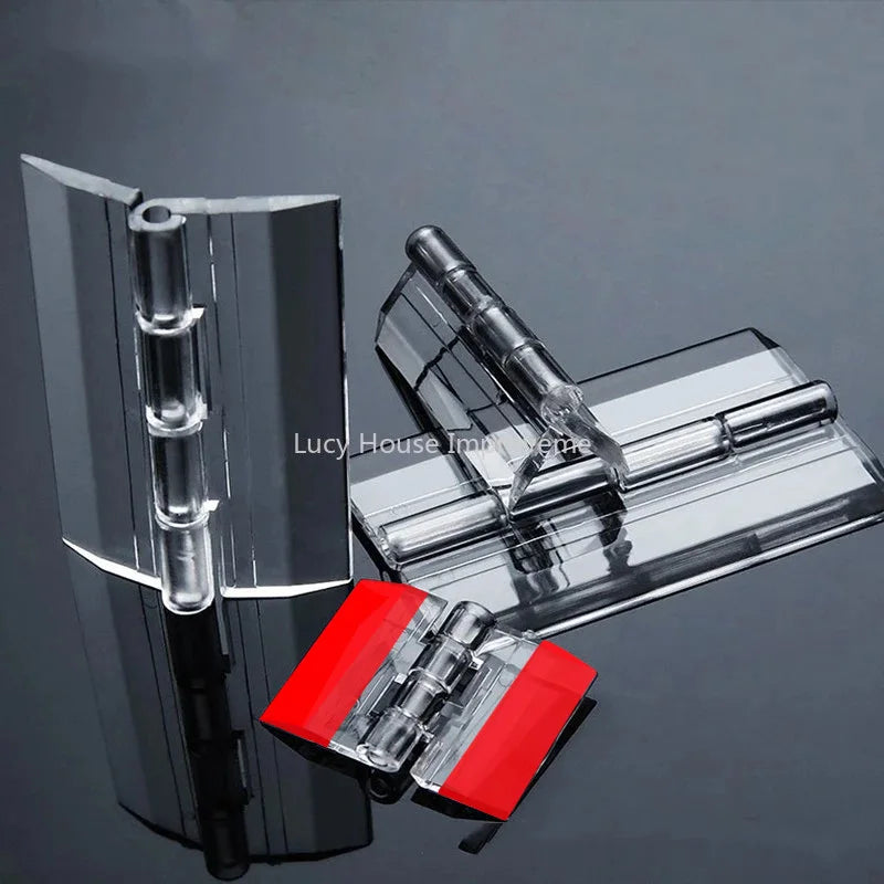 10Pcs/5pcs/set 25X33MM/30X34MM/45X38MM Transparent Plastic Folding Hinges Durable Clear Acrylic Hinge Tools