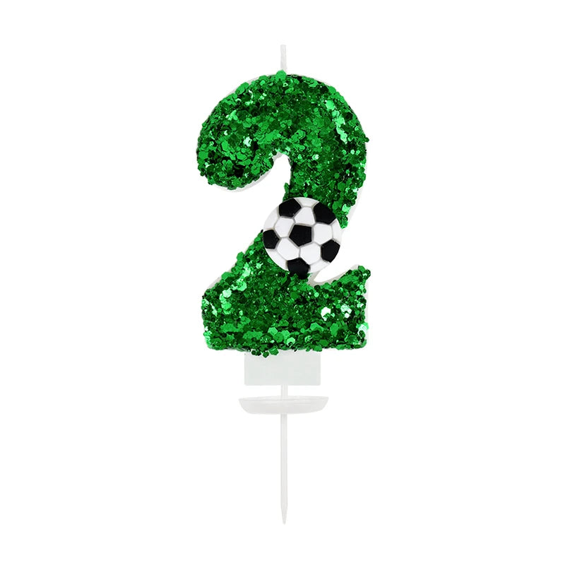 0-9 Numbers Football Cake Candle Kids Sports Theme Football Birthday Party Decoration Favors Cupcake Topper Cake Decor Supplies