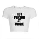 Women Clothing Aesthetics Y2K Tops High Street Harajuku Retro Fashion Casual Print O Neck Short Sleeve Top Short Navel Sexy