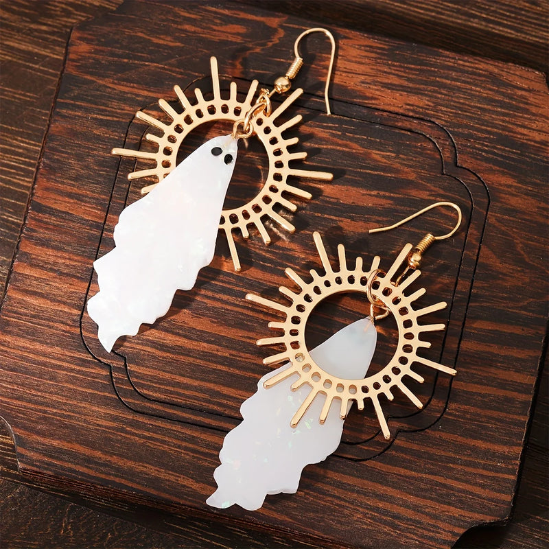 Creative Ghost Shape Pendant earrings Halloween Wear simple souvenir Sun pendant earrings Holiday with jewelry gifts