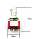 1/5 PCS,Red Mini 3Pin 6mm 2/3 position,Self-Resetting Toggle Switches ON-(ON)DPDT,Toggle Switches 6A/125V 3A/250V AC MTS-112