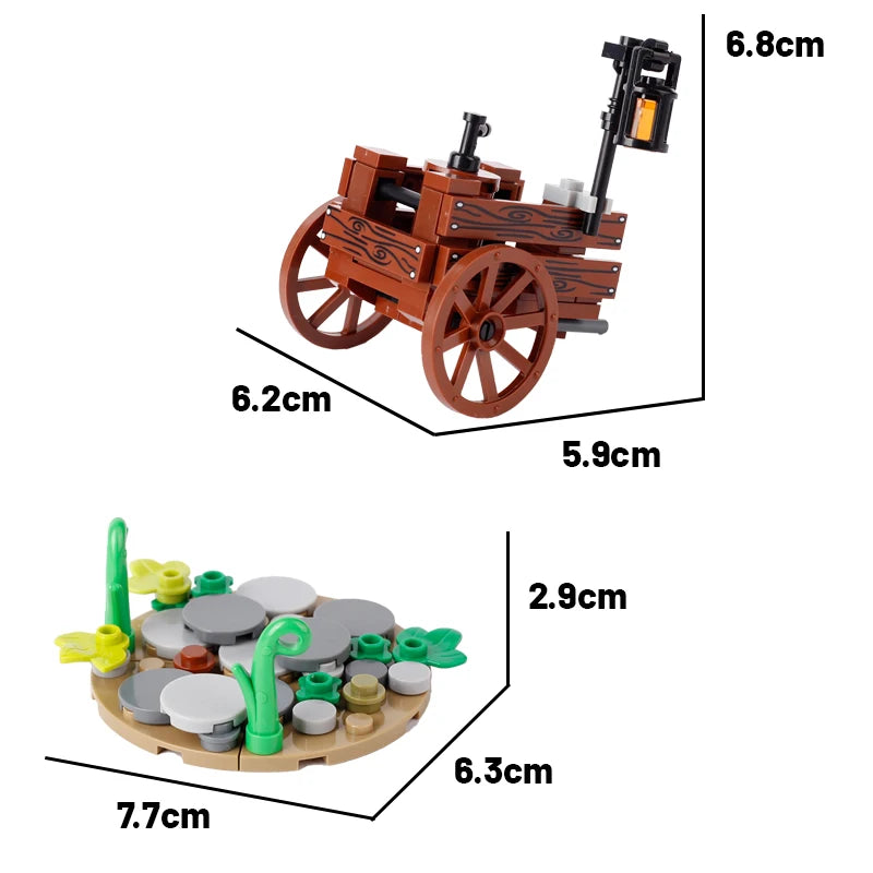 MOC City Series Building Blocks Figure Furniture House Kitchen Medieval Accessories DIY Bricks Set Christmas Toys for Kid Gifts