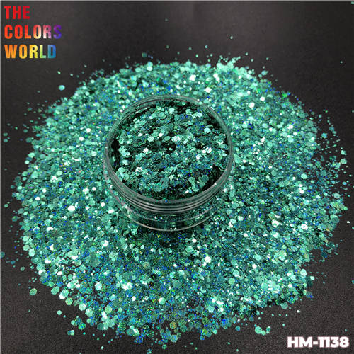 TCT-415 Mix Color Chunky Shinning Laser Nail Glitter Nail Art Decoration Body Art Tumbler Crafts Accessories Festival Supplier