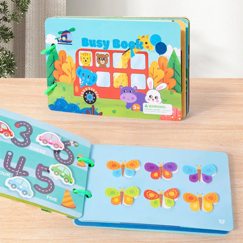 Montessori Toys Quiet Book My First Busy Book DIY Puzzle Animal Fruit Numbers Matching Game Educational Toys For Kids Children