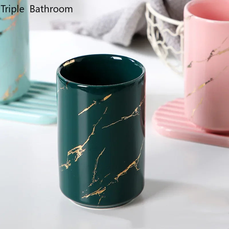 Nordic Mouthwash Cup Ceramic Couples Household Tooth Mug Water Mug Travel Toothbrush Holder Storage Cups Bathroom Washing Tools