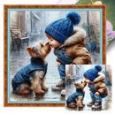 Full Embroidery Eco-cotton Thread 11CT Printed Boy Cross Stitch Kit Art 40x40cm