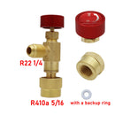 R410A R22 Air Conditioning Refrigerant Charging Valve Adapter Liquid Safety Valve Manifold Gauge Refrigeration Hose Adapters