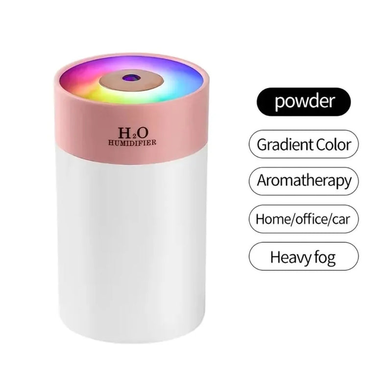 260ml Mini White/pink/green Ultrasonic Air Humidifier Romantic Light Essential Oil Diffuser Car Purifier Aroma Anion Mist Maker