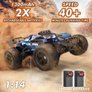 Rc Car 1/14 All Terrain RC Cars for Adults & Boys, 4WD Off-Road RC Truck High-Speed 40 KM/H Two Batteries And Two Sets of Tires