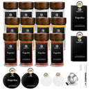 12/24 Pcs 120ml Glass Spice Jars with Natural Acacia Wood Lid, Round Shaker Containers with Labels for Kitchen Storage
