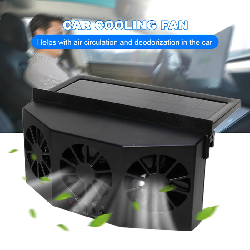 Car Cooling Fan Air Circulation Fan Solar Charging Portable Deodorization Ventilator Auto Ventilation Solar Interior Cooler