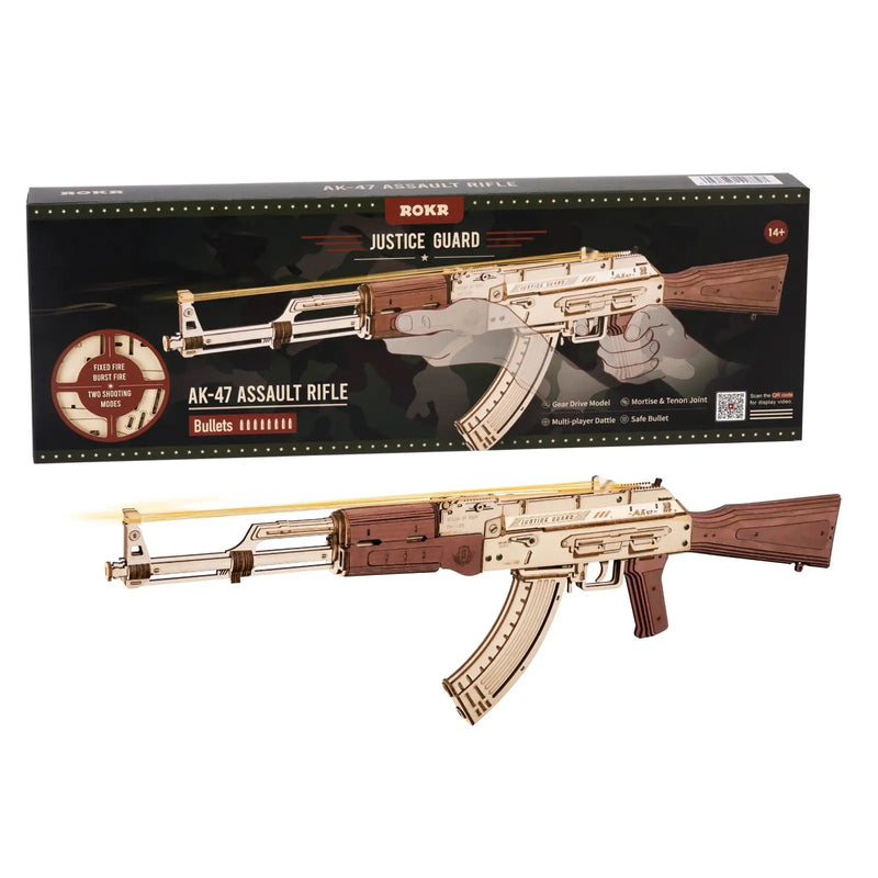 Robotime Rokr Automatic Rifle AK-47 Gun Blocks Model Buliding Kit Toys Gift for Children Kids Boys Birthday Gift - LQ901