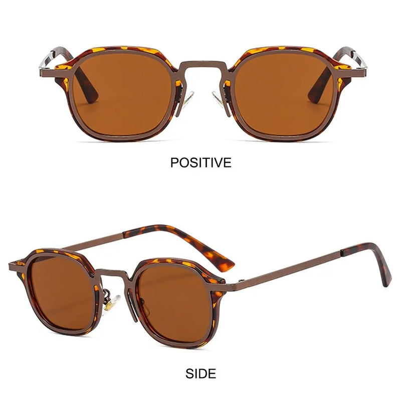 UV400 Protection Small Square Sunglasses Retro Metal Frame Y2K Driving Sun Glasses Punk Shades for Women & Men