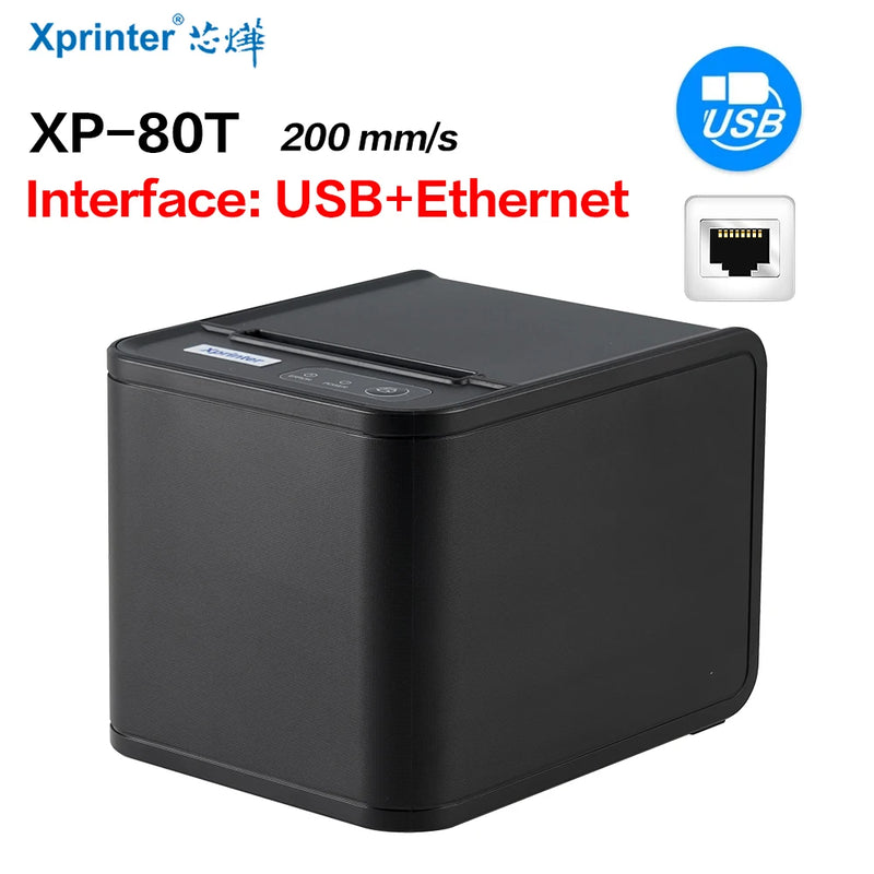 Receipt Printer 80mm Hand printer 80T USB/USB+Lan port printer With Auto Cutter POS Printer Kitchen Printer