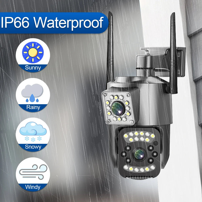 V380 Pro CCTV Camera Dual Lens PTZ camera WIFI 4K 8MP Wireless Outdoor Surveillance  Security Camera Waterproof IP66