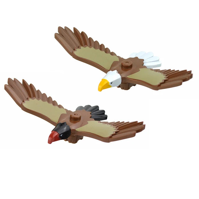 MOC City Animal Zoo Fram Accessories Building Block Figures Goat Sheep Eagle Owl Panda Parrot Seagull Penguin Bricks Toy Gift