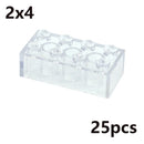MOC Transparent Thick Building Blocks 1x1 1x2 2x2 2x4 Dots Clear Brick Figures Educational Creative Toy for Kid Compatible Brand