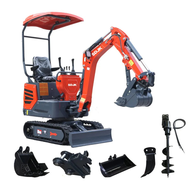 Agricultural Machinery JKW-10 Mini Excavator Small Digger 0.8 Ton 1 Ton Micro Digging Machine With Attachments Customization