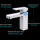 Grey Bathroom Faucet Hot Cold Water Sink Mixer Tap Stainless Steel Paint Square Basin Faucets Single Hole Tapware Deck-mounted